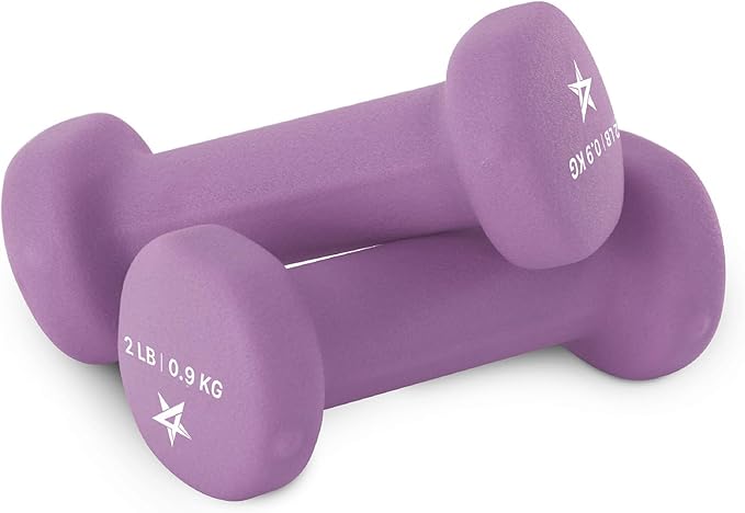 Yes4All 5 lbs Dumbbells Neoprene with Non Slip Grip – Great for Total Body Workout – Total Weight: 10 lbs (Set of 2)