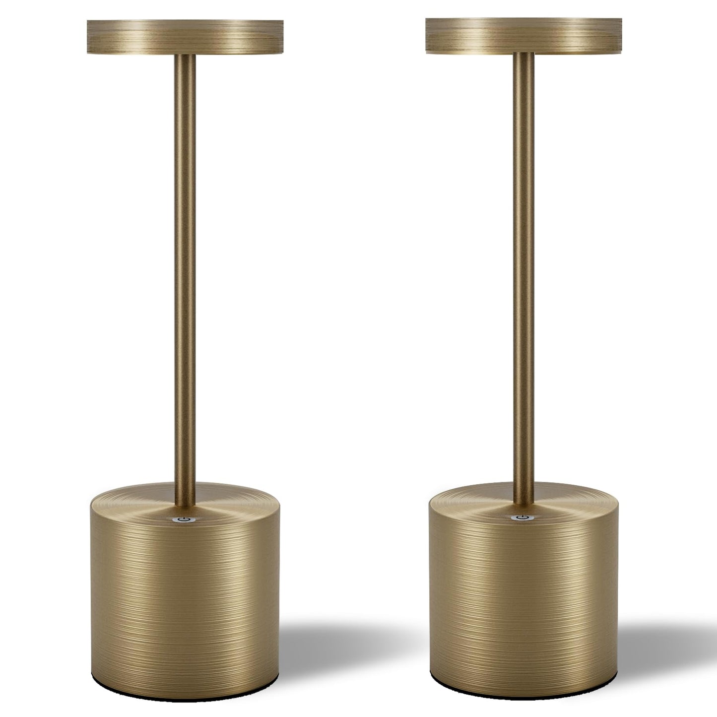 Tbbga Led Cordless Table Lamps Set Of 2, Rechargeable, Dimmable, Aluminum, Lemon Gold