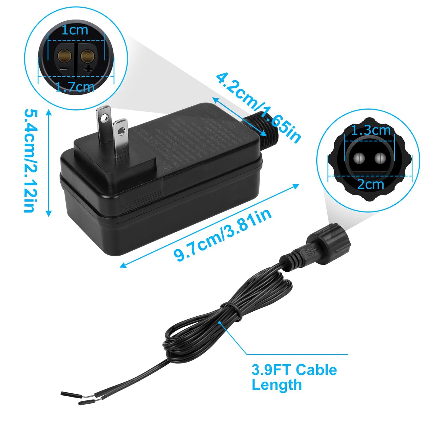 Inshareplus 12V 1.25A 15W Class 2 Power Supply  Ip44 Waterproof Led Transformer Replacement Adapter  Ac 100-240V To Dc 12V Led Driver  For Christmas Tree Light  Lawn Lamp  Inflatable Device