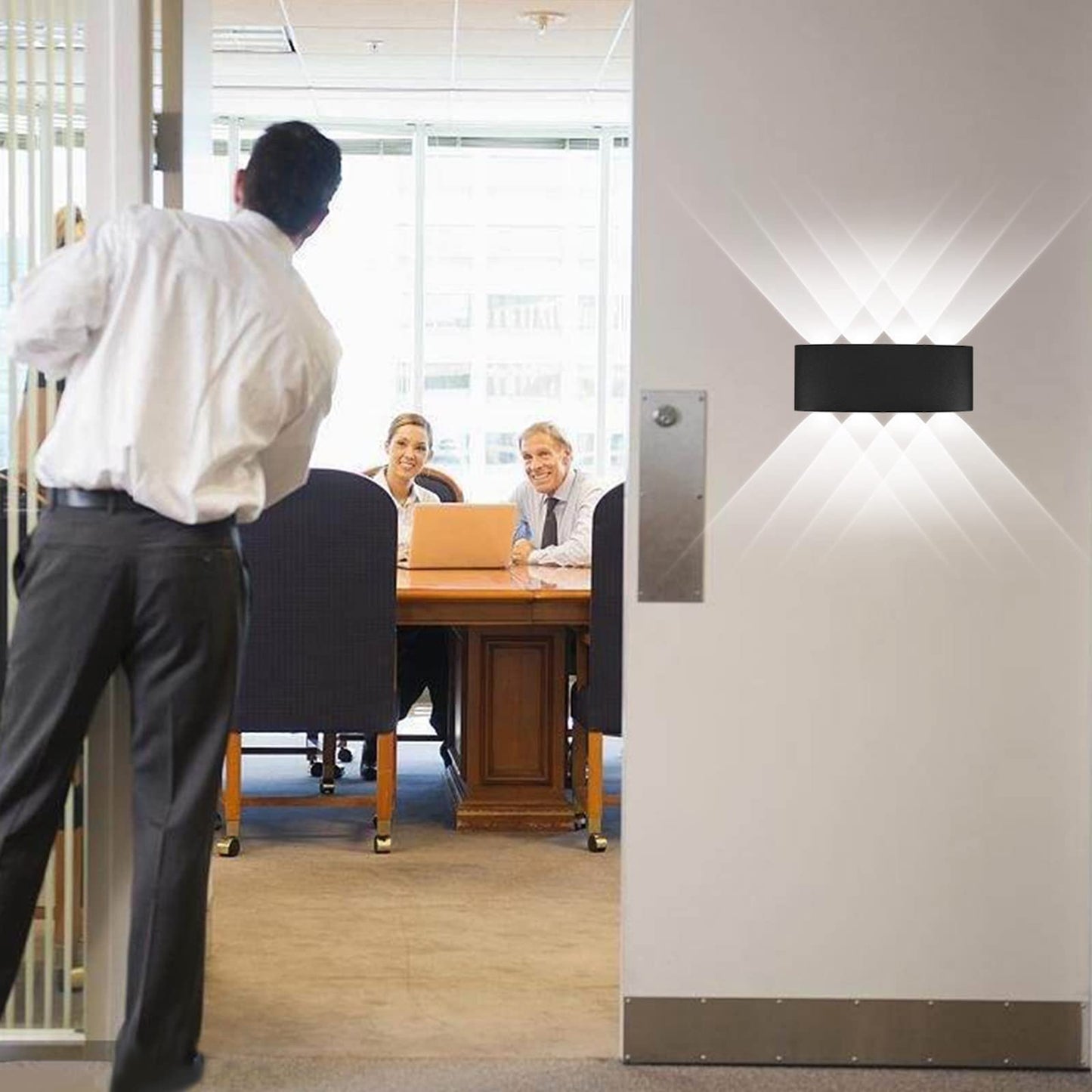 Kawell 8W Waterproof LED Wall Light Sconce, Matte Black, Model 33-AU558-BK-CW, Indoor/Outdoor Use for Bathroom, Hallway, Garden