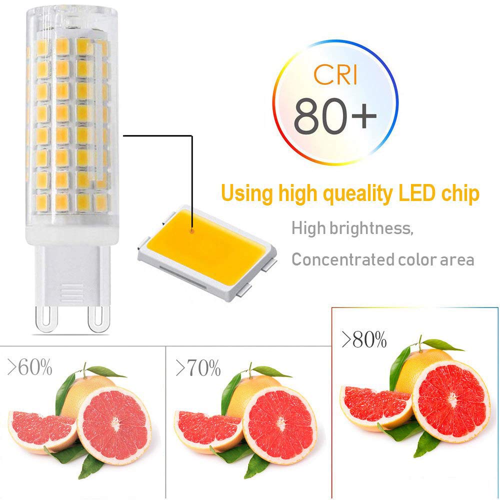 Syxkj G9 Dimmable Led Bulb, 7W Equivalent, 750Lm, Warm White, 4-Pack, Ceramic, Model Sg9102Ww