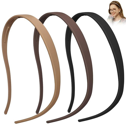 KOVOLITU 3 Pack Headbands Designed for Eyewear,Flex No Pressure Hairbands for Women Comfortable Plastic Headbands with Tee...