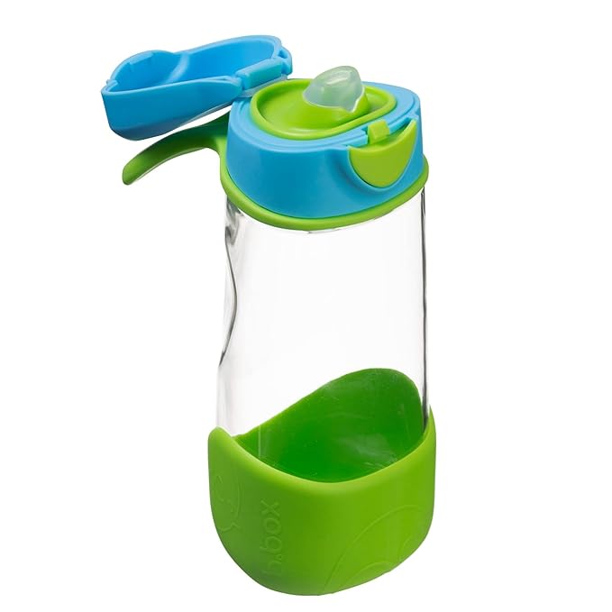 b.box 15 oz Sport Spout Kids Water Bottle for School, Sports, Travel, Daycare. Leakproof, Spill Proof, Dishwasher Safe. Easy Grip Triangle Shape, Durable Tritan Material. BPA Free.