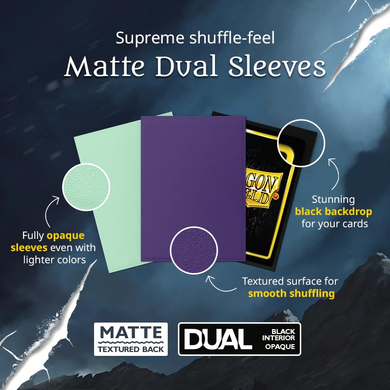 Dragon Shield | Matte Dual Standard Size Card Sleeves | 100 CT - Smooth & Tough Premium TCG Sleeves - Compatible with Poke...