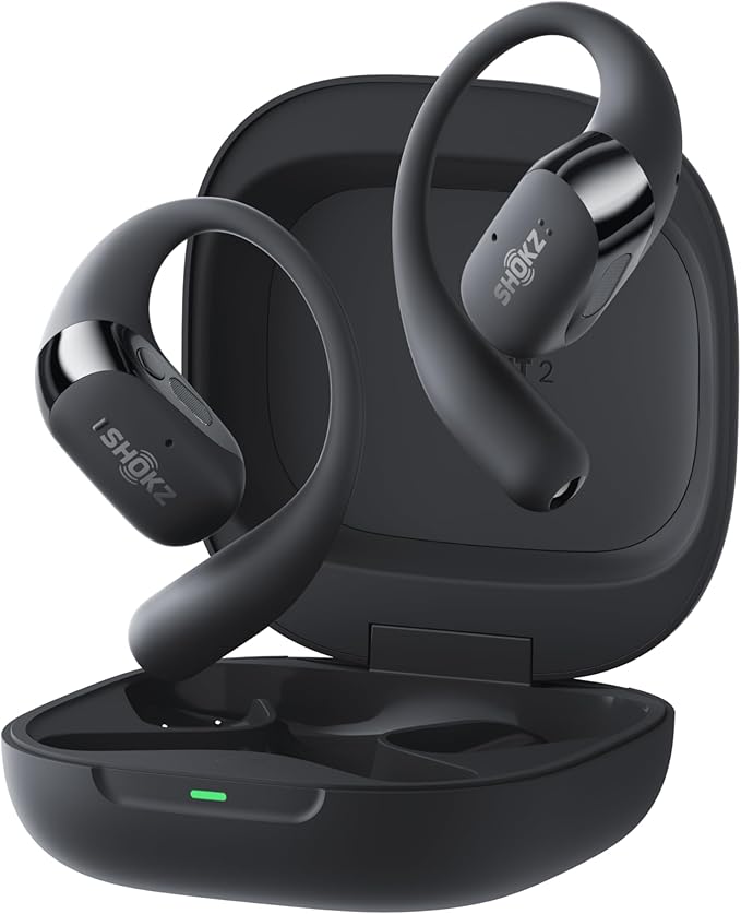 SHOKZ New OpenFit 2+ Open-Ear Headphones, Dolby Audio Enabled, Comfortable Earbuds with Soft Ear Hooks, 48H Playtime, IP55...
