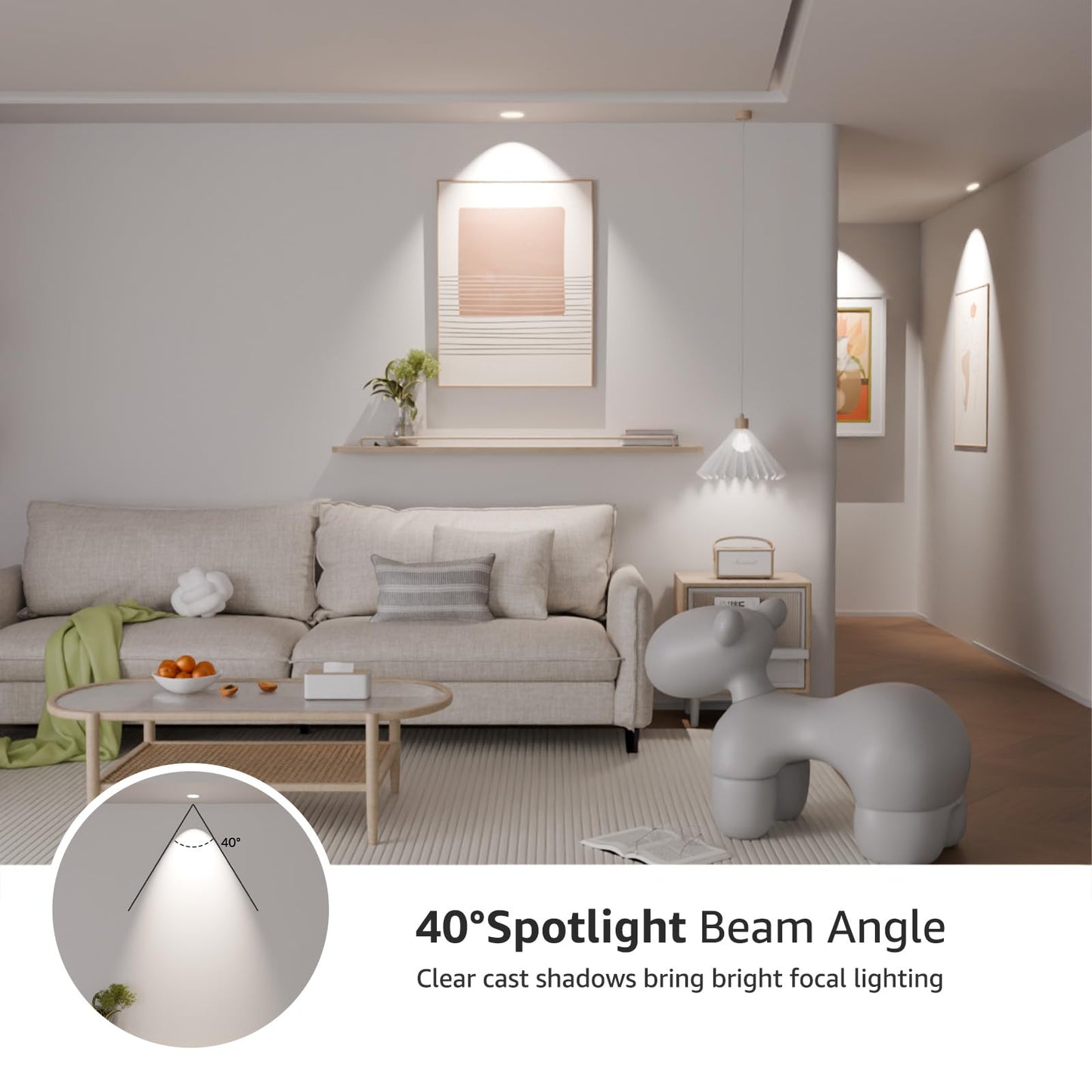 Lepro GU10 LED Bulb Dimmable 5.5W 5000K Daylight White 6 Pack, 40° Spotlight for Recessed Lighting
