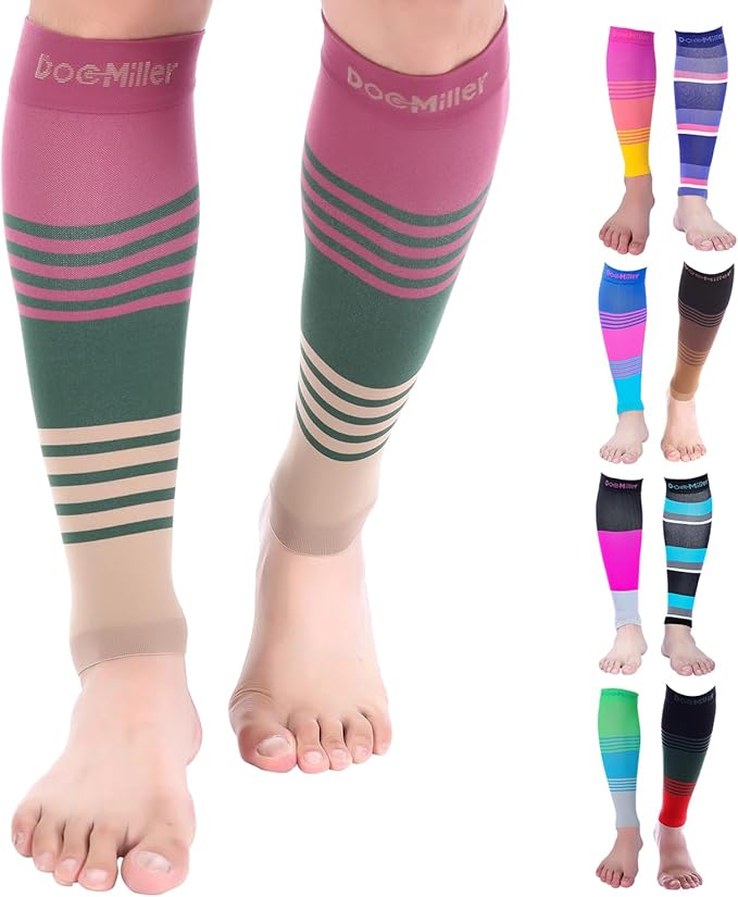 Doc Miller Compression Calf Sleeve for Men & Women, 20-30 mmHg Graduated Support, Knee High, Running, Shin Support, Calf S...
