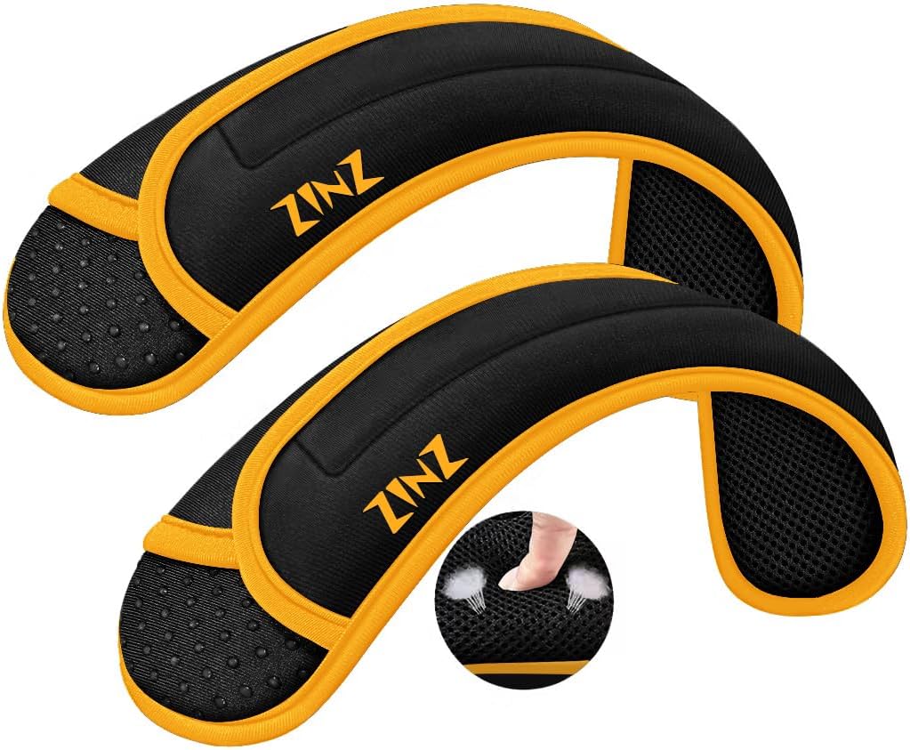 ZINZ 2-Pack Universal Shoulder Pad with Ultra thick Cushion for Bag Luggage Bag Crossbody, Plus Long & Anti-Slip & Breathable,Black Yellow-2Pack