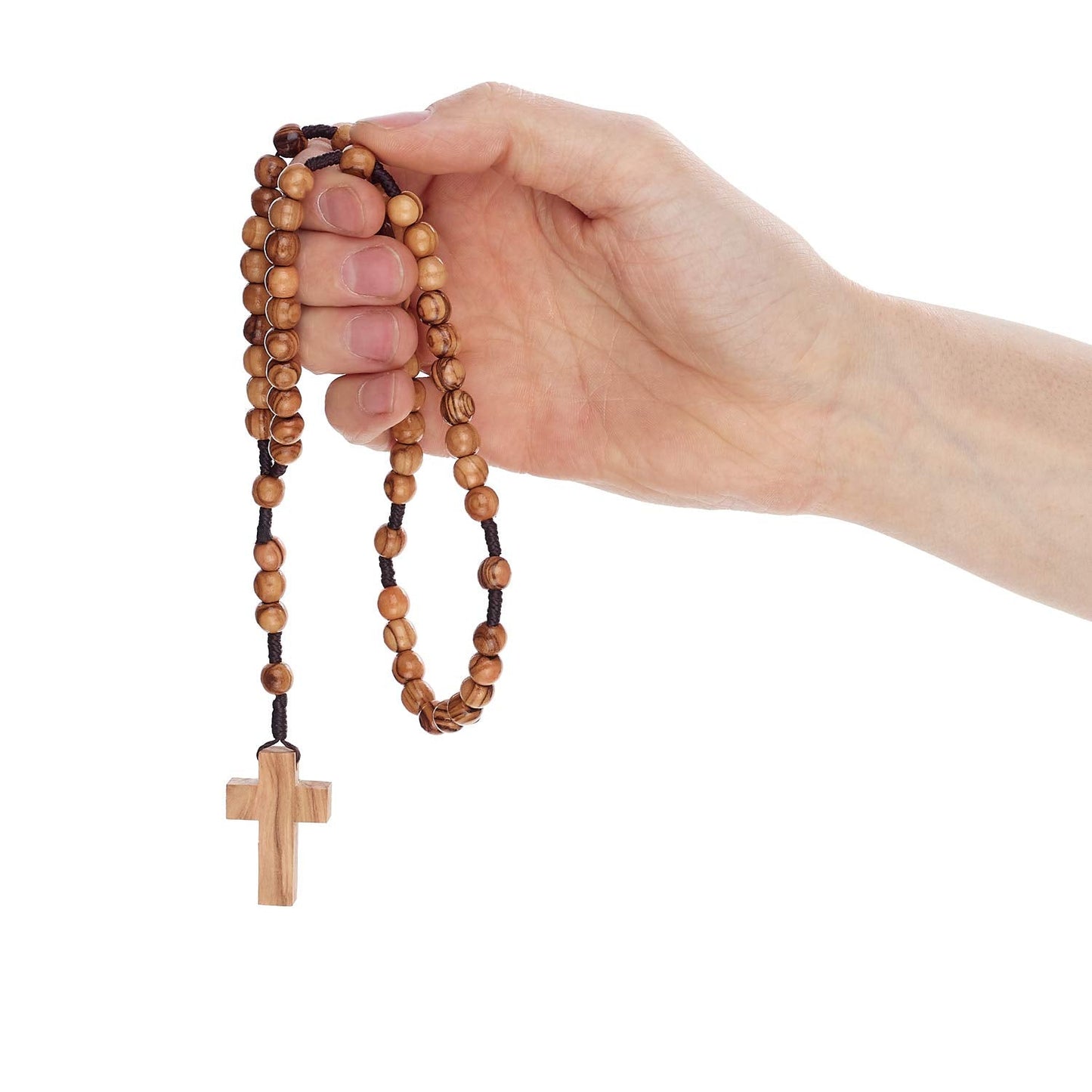 Bethlehem 2-Pack Certified Wooden Rosary from Olive Wood - Our Father Christian Catholic Wooden Prayer Beads in Cotton Rosary Po