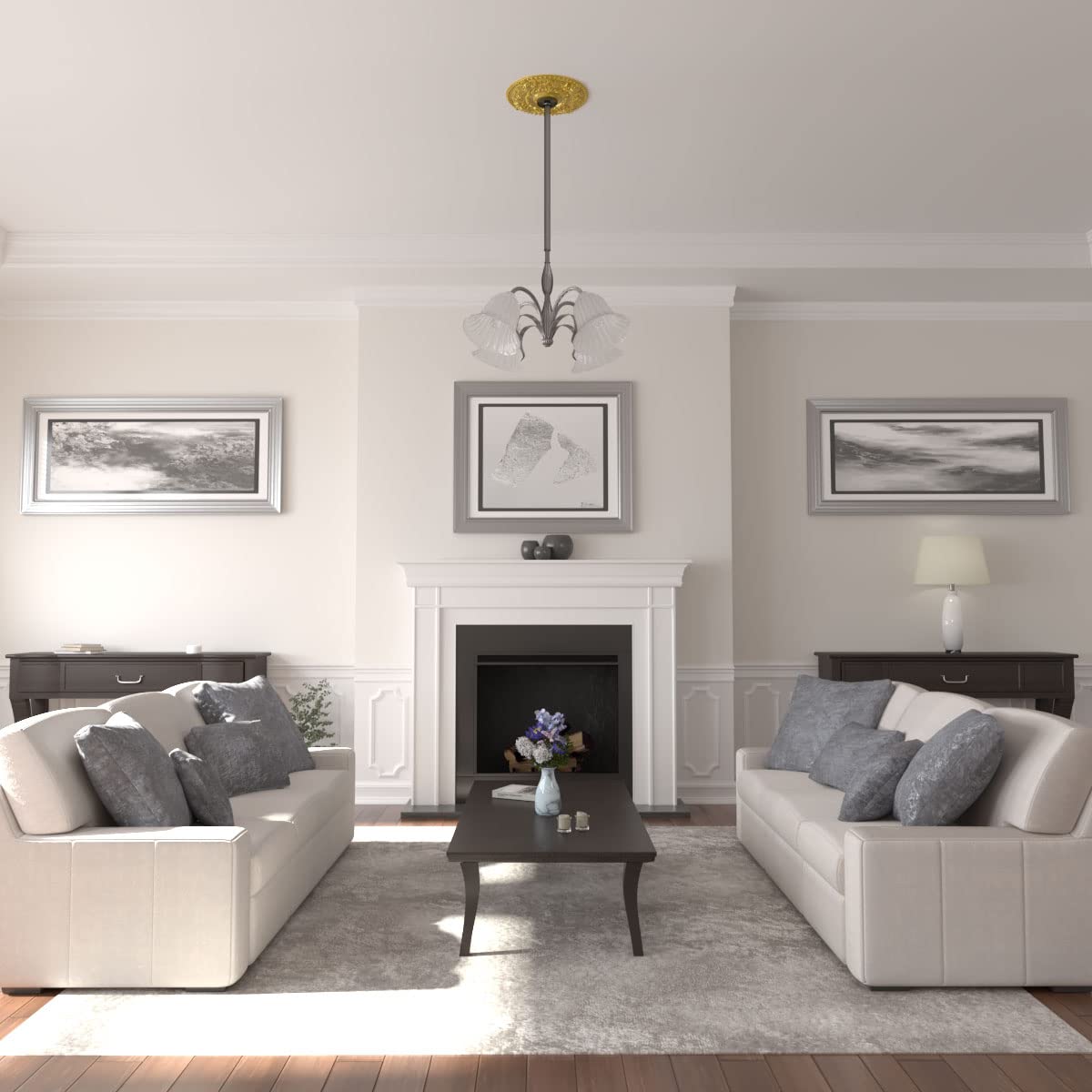 Ekena Millwork Cm18Rorgs Rose Ceiling Medallion Fits Canopies Up To 7 1/4, Rich Gold