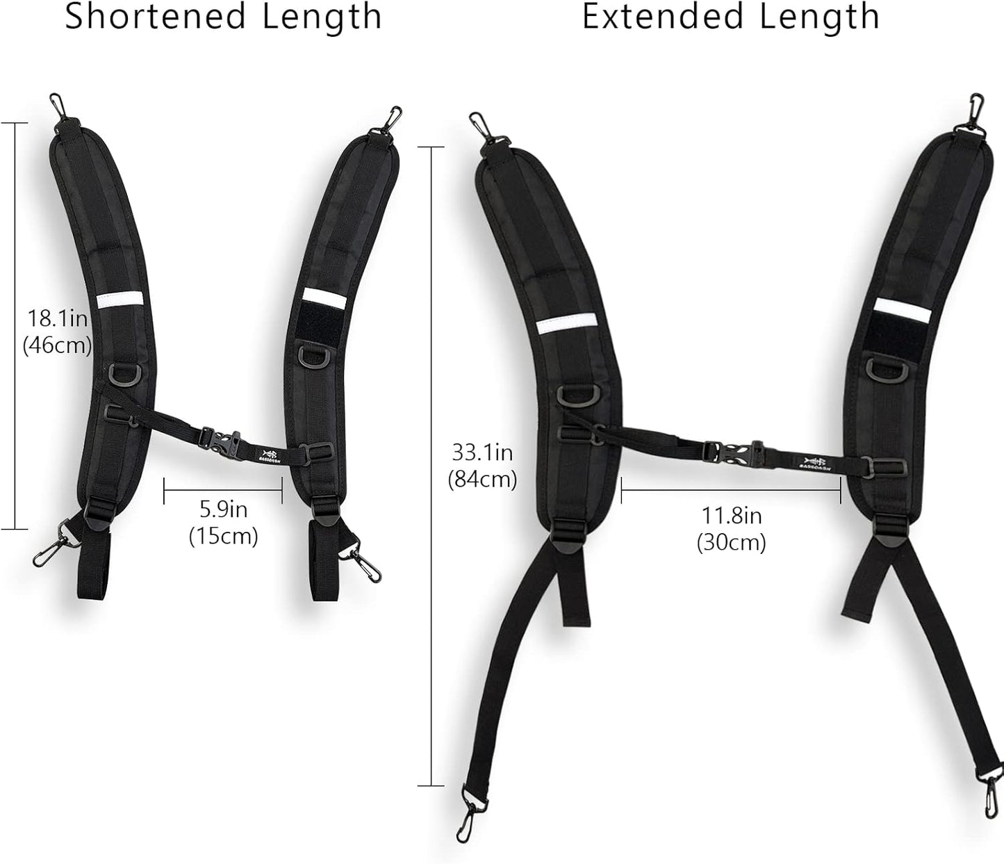 Bassdash Backpack Straps Replacement Adjustable Padded Shoulder Straps for Backpack Dry Bag