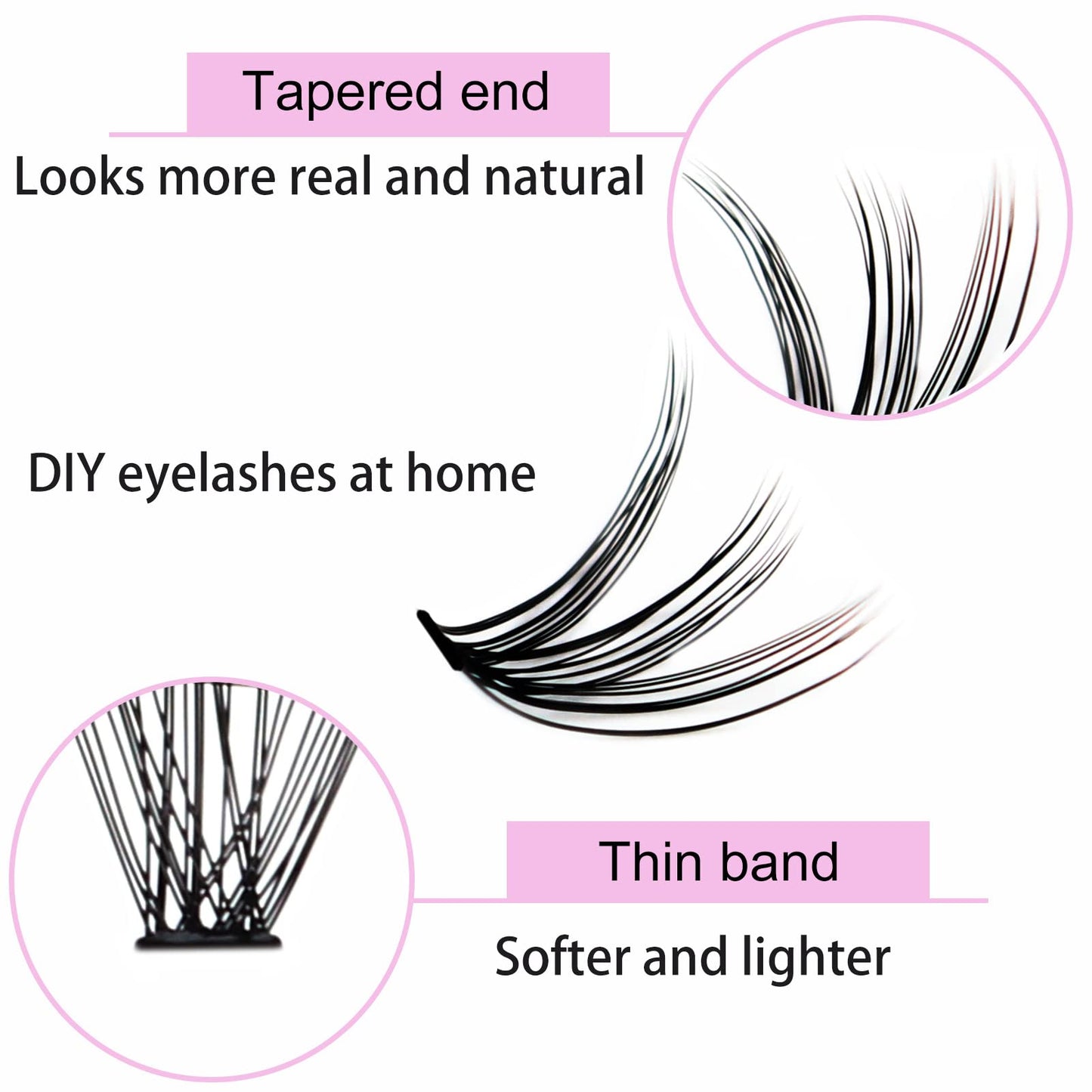 Eyelash Clusters LAUBESS Lash Clusters Individual Lashes Cluster Eyelash Extensions DIY at Home Waterproof Cluster Lashes (30D-D