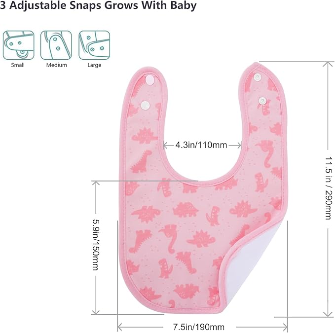 Hakochia Waterproof Baby Bibs Organic Cotton Super Soft and Absorbent With Adjustable Snap for Baby Boys and Girls