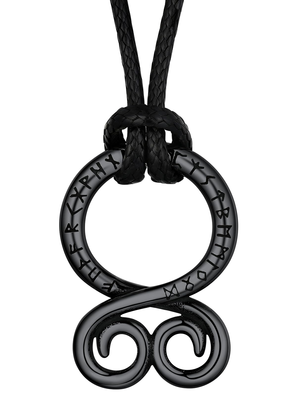 FaithHeart Swedish Folk Amulet Troll Cross Pendant Necklace for Male North Viking Neck Chains with Sturdy Wheat Chain Nordic Jew