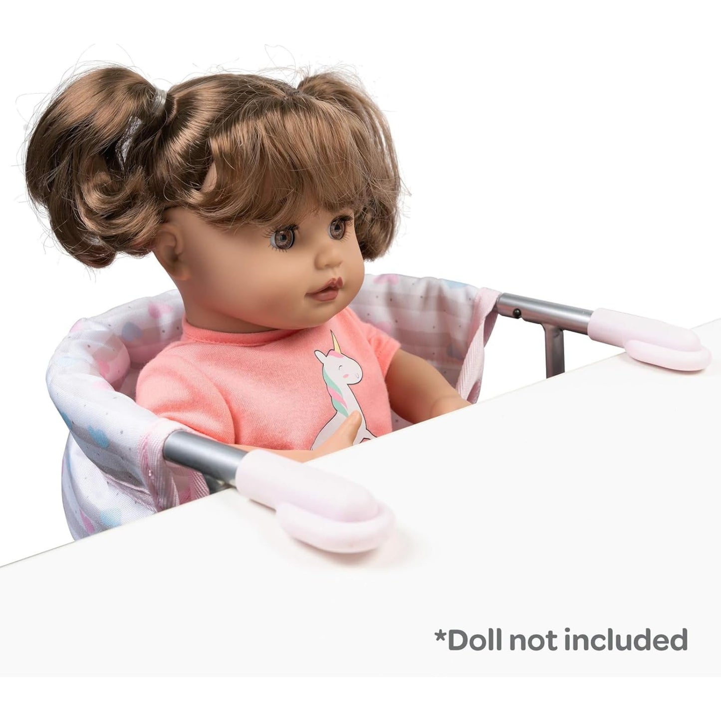 Adora Classic Pastel Pink Feeding Seat, Easy to Clean, Fun Design, Realistic Doll Accessory, Fits Most Dining Tables, Gift for Kids Ages 2 and Up
