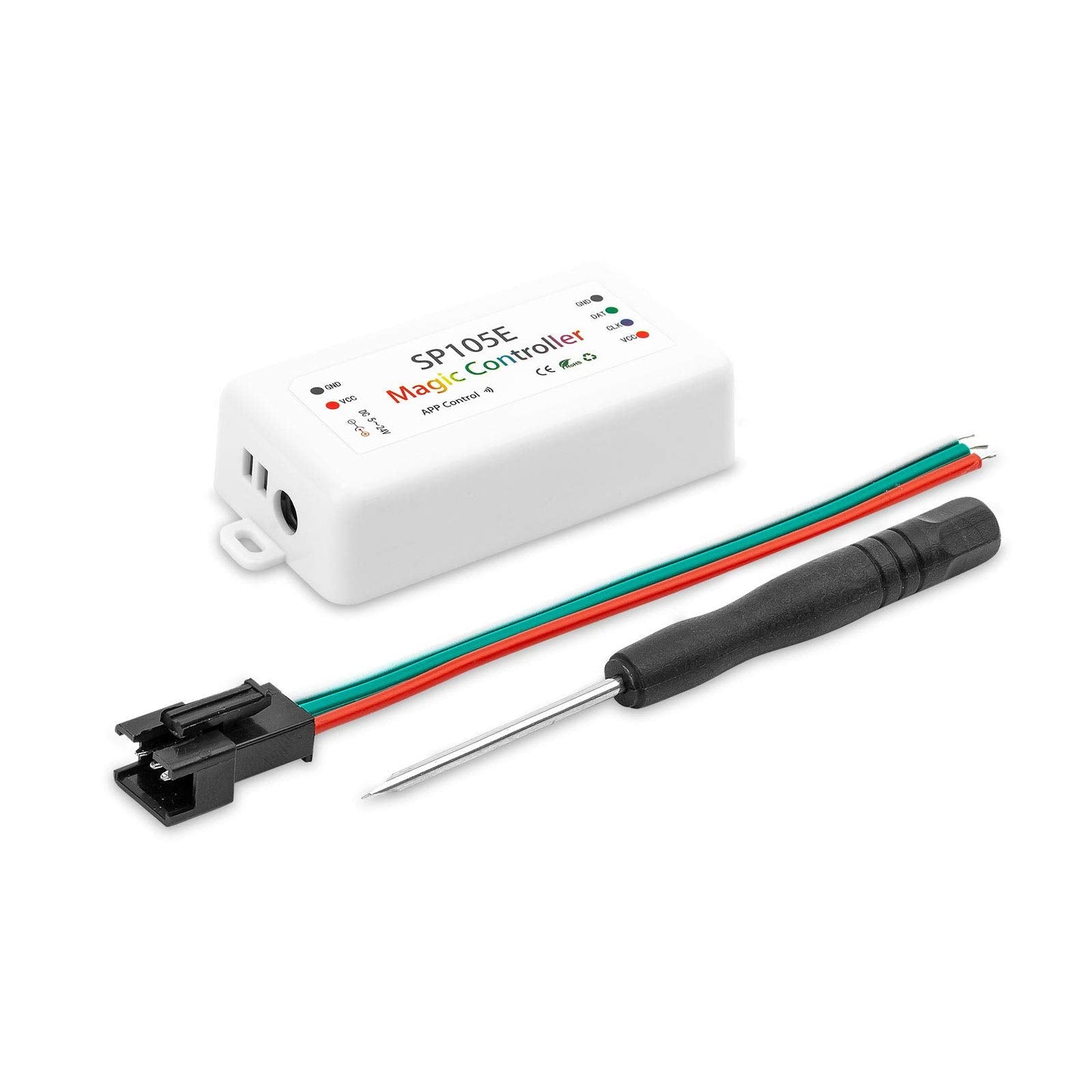 Btf-Lighting Wireless Bluetooth Controller Sp105E For Ws2811 Ws2812B Led Strips - Bluetooth, Plastic, Ios/Android Compatible