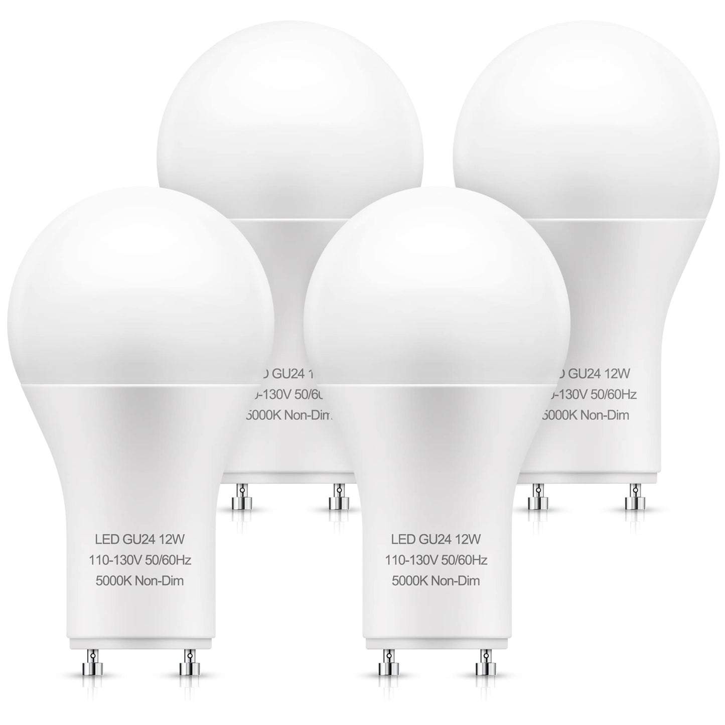 L Lohas Gu24 Base Led Light Bulb, 12W (75W-100W Equivalent), 1200 Lumen, 5000K Daylight White, Non-Dimmable,