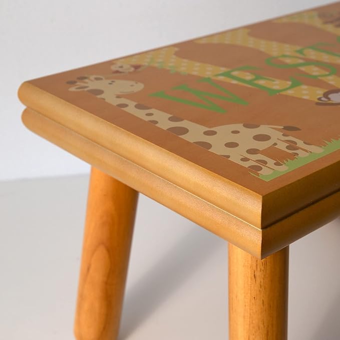 Let’s Make Memories Personalized My Own Name Step Stool - Children’s Step Stool - Sturdy Wood – Non-Toxic Paint, Sealer - Owl Design - Espresso - 14’Wx9.25”Lx8.75”H - Ages 3+