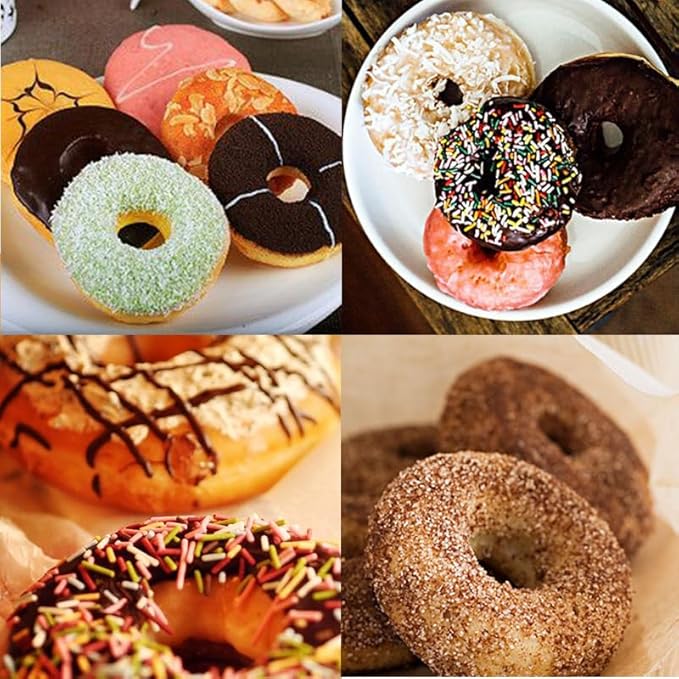 Mini Donut Electric Maker Machine, Nonstick Commercial Doughnut Baker Home Baker Machine, Stainless Steel Makes 12 Doughnuts Countertop Mini Cupcake, Mini-Pie and Quiche, Waffle Maker 1500W (12 Pcs)