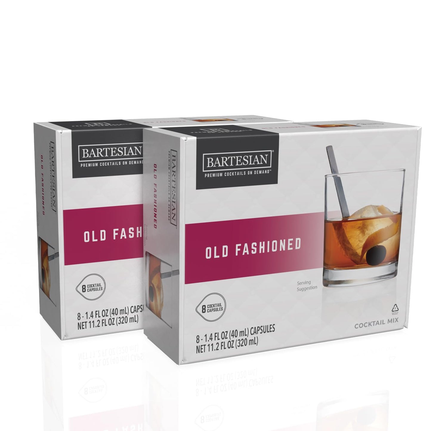 Bartesian Old Fashioned Mixer Capsules - 16-Pack Cocktail Pods for Home Bar Mixology
