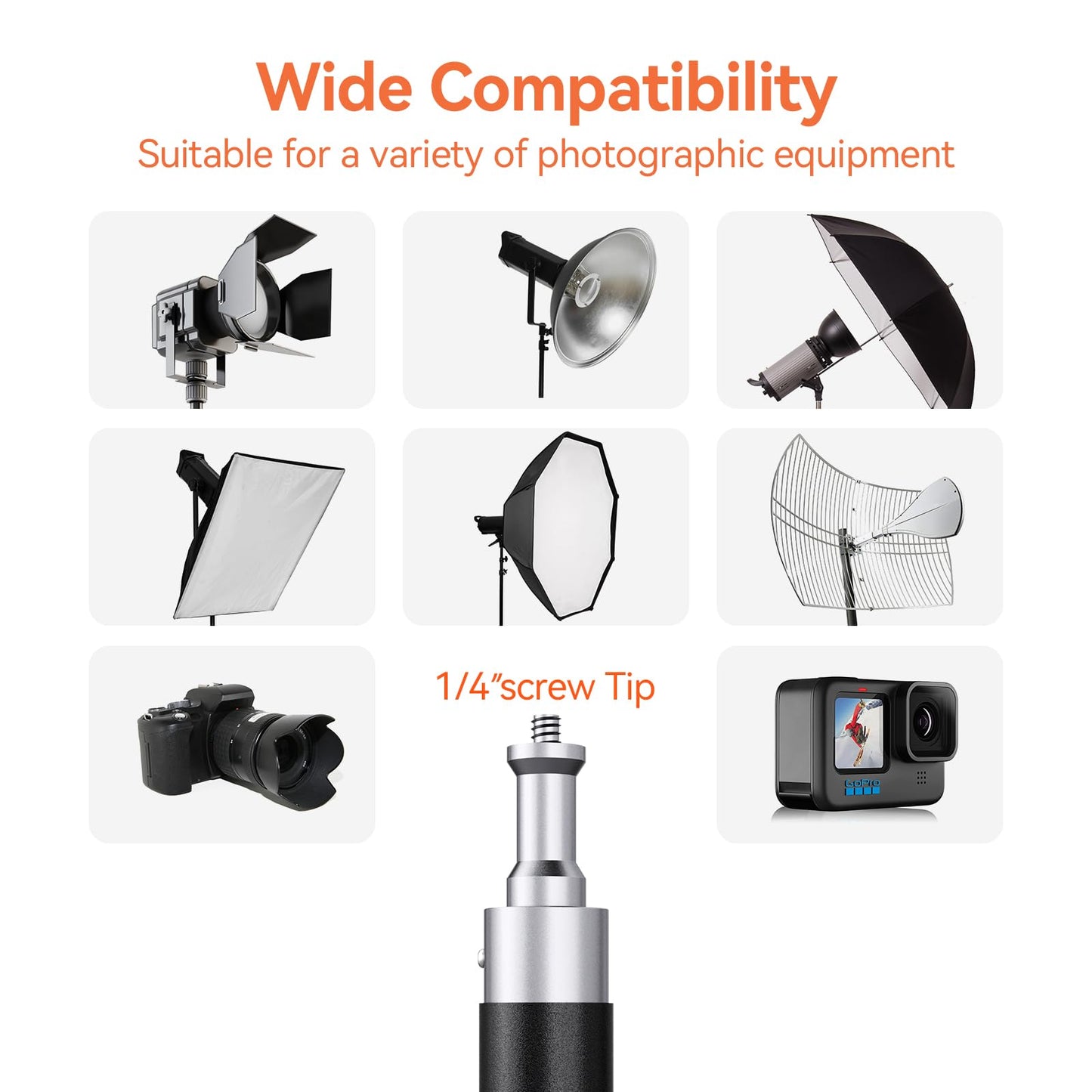 Cisian 13ft Heavy Duty Light Stand Photography Tripod,160inch/4M Light Stand Photography High Sports Tripod with 1/4” Screw for Studio LED Light,DSLR Camera,Sports Camera Professional