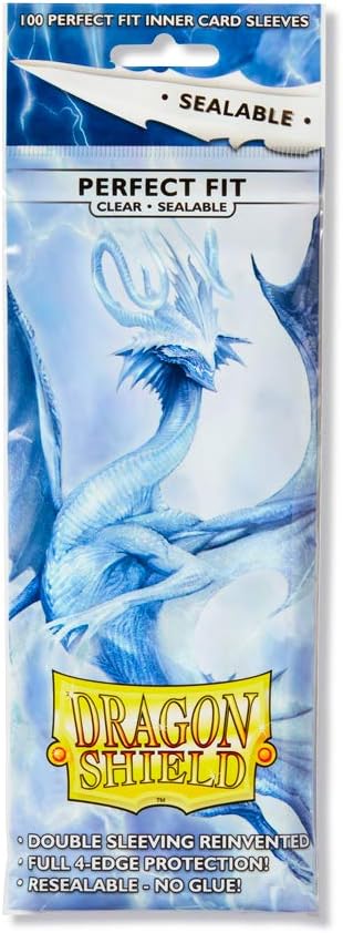 Dragon Shield Sealable Inner Card Sleeves Standard Size (100 CT) – PVC-Free Polypropylene Double-Sleeve Protection Compati...