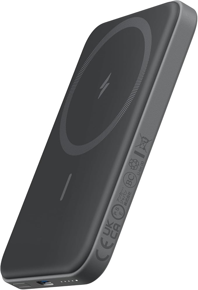 Anker 621 Magnetic Portable Charger (MagGo), 5,000mAh Wireless Power Bank with USB-C Cable, Magsafe-Compatible Battery Pac...