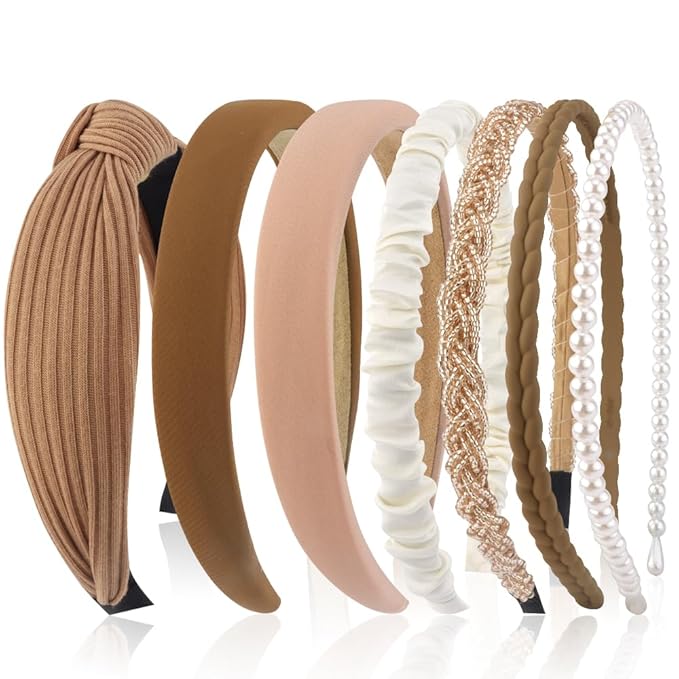 AHONEY 7 Pack Headbands for Women Girls Headbands Trendy Non Slip Hairbands Fashion Hair Accessories Multi-style Headband ...