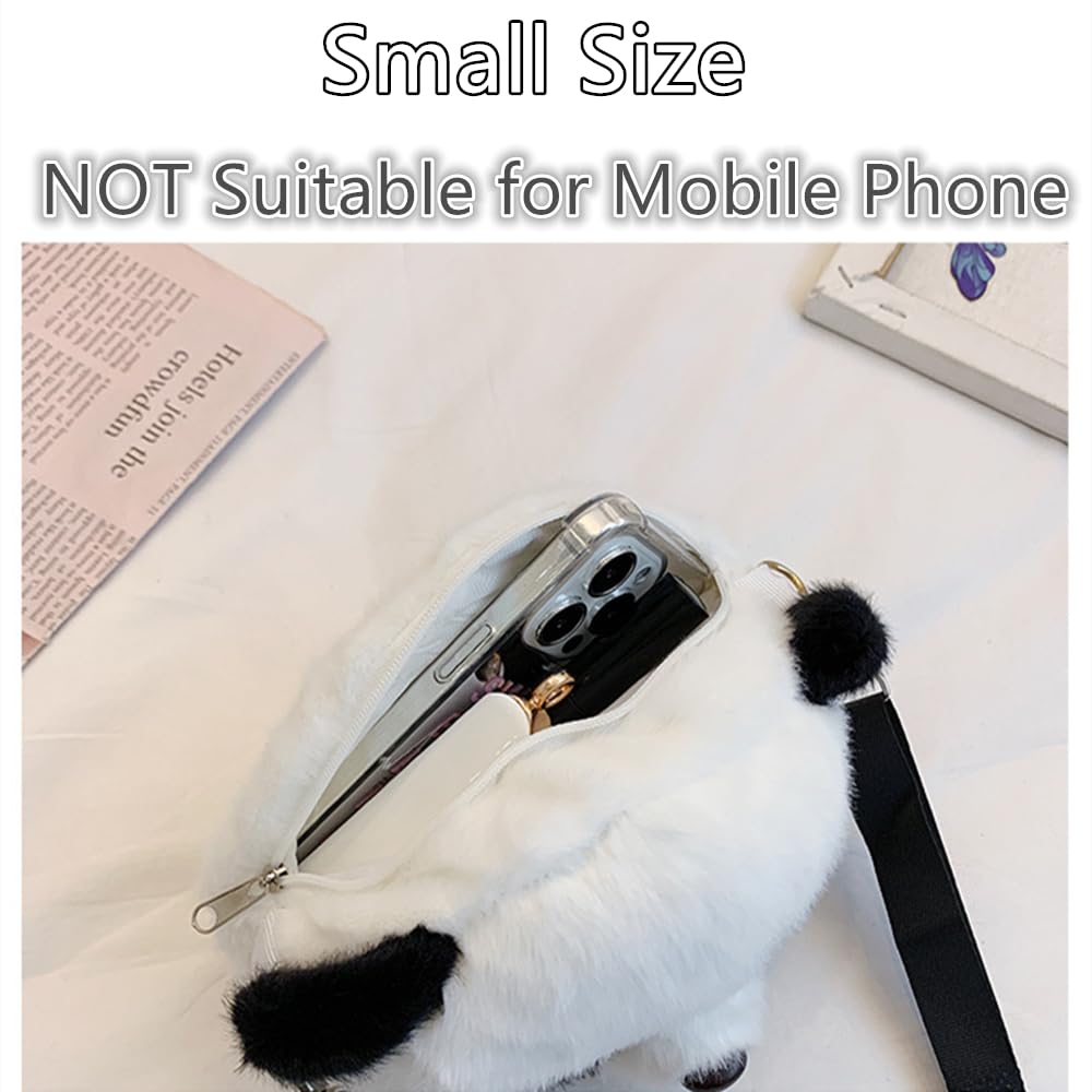 Kawaii Panda Head Plush Bag Crossbody Wallet Shoulder Bag Coin Pouch Accessories Money Bag for Students Teens Girls Boys (Panada)