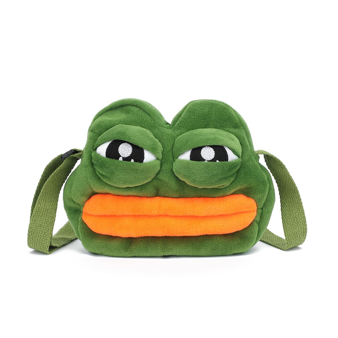 Bycobecy Women's Deep Green Frog Kawaii Plush Crossbody Handbag