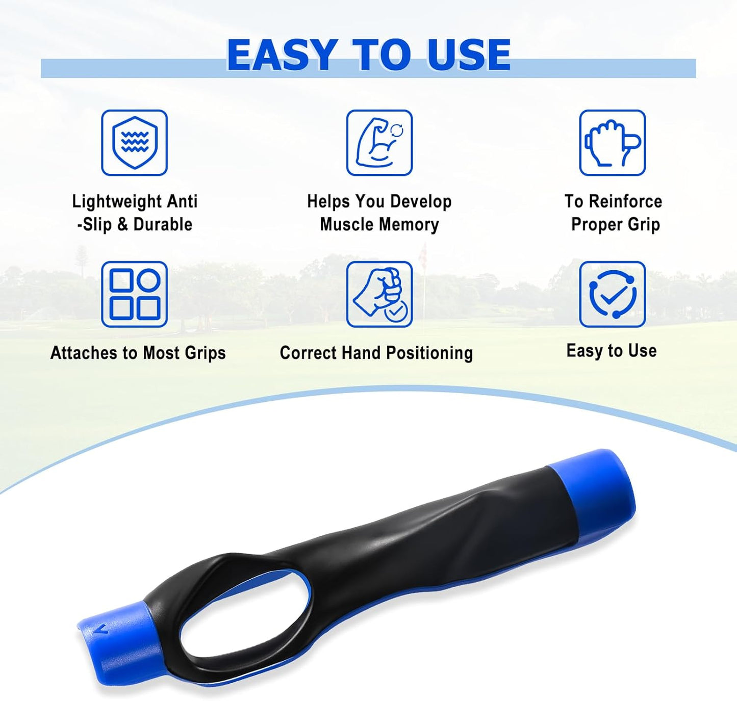 Golf Grip Trainer Right Hand for Women, for Man,for Lady, for Kids, Golf Training aids -Anti-Slip Golf Club Grips, Corrects Hand Position & Builds Muscle Memory for Clubs, Fits Most Golf Grips