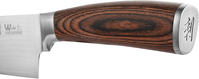 Wakoli EDIB Damascus Grill & Butcher Knife – 7.9-Inch Blade for Meat and BBQ | Japanese Style Professional Chef Knife Made from 67-Layer Damascus Steel with VG10 Core | Ergonomic Pakkawood Handle