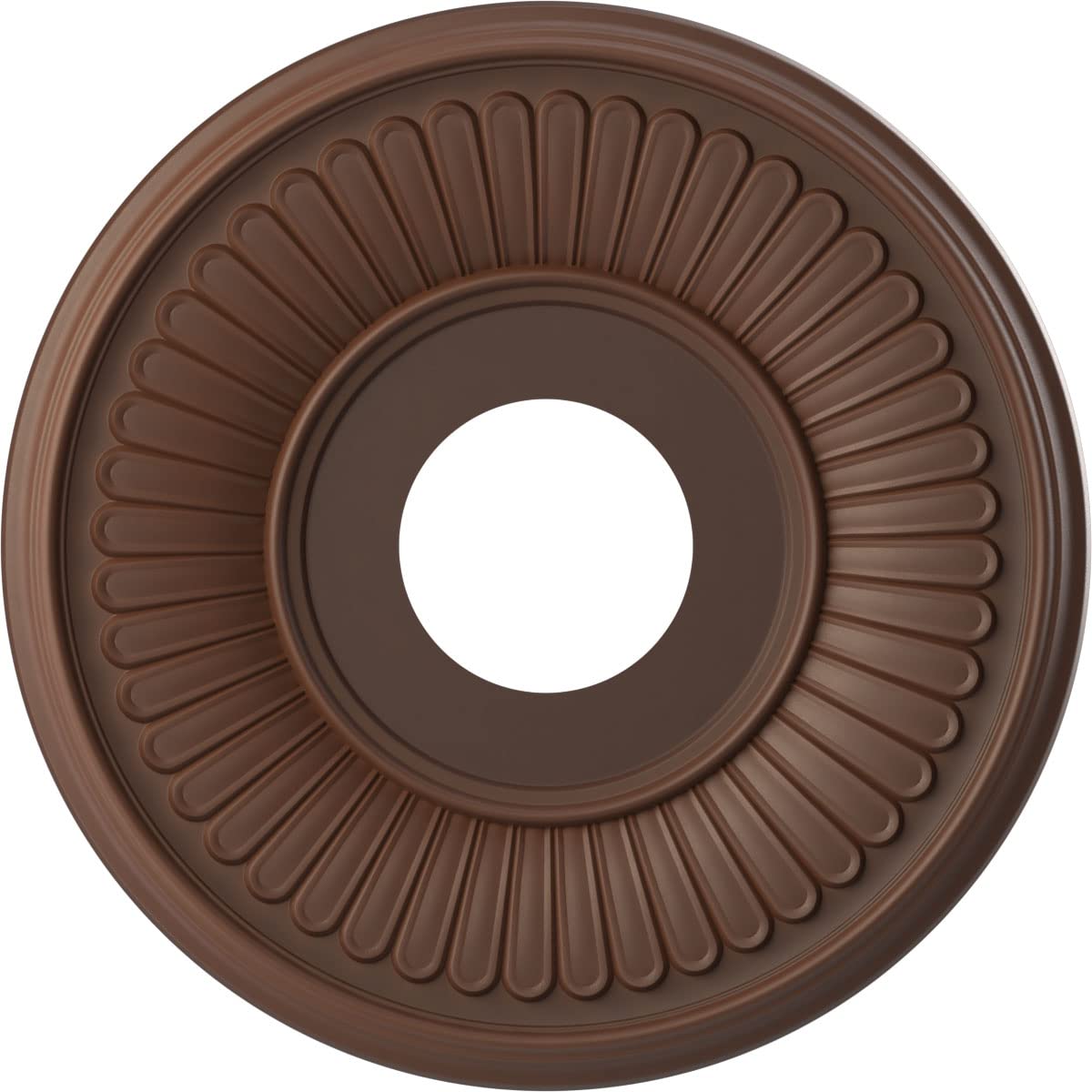 Ekena Millwork Cmp13Bedru Berkshire Thermoformed Pvc Ceiling Medallion (Fits Canopies Up To 5 3/4), 13Od X 3 1/2Id X 3/4P, Unive