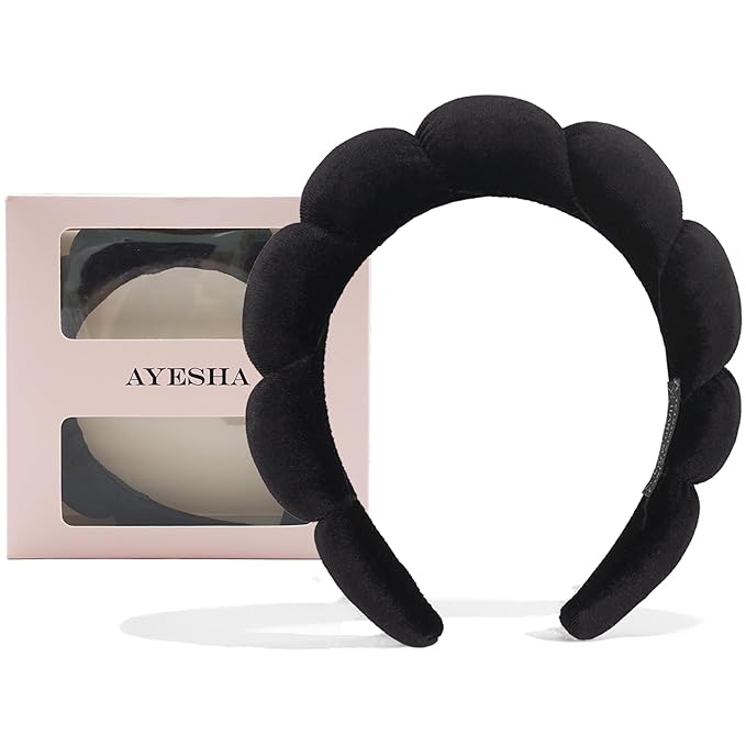 Ayesha Spa Headband for Women Sponge Headband for Washing Face Clouds Soft Hairband Makeup Headbands for Women Girls Showe...