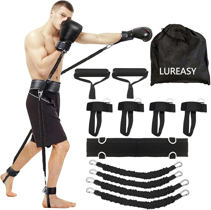 LUREASY 12pcs/Set Boxing Resistance Bands, Boxing Equipment,Training Equipment, Boxing Trainer, Boxing Gear, Latex Resista...