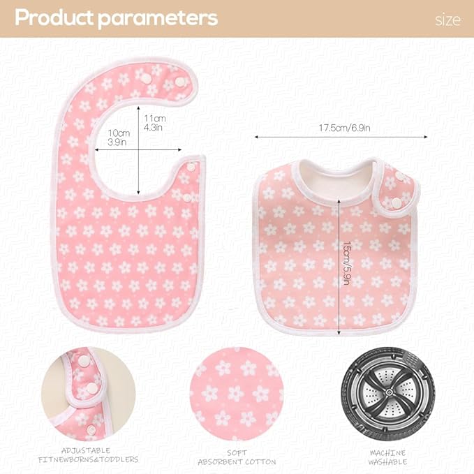 Pack of 6,Baby Bibs,Unisex,Soft and Absorbent,Adjustable,Easy to Use