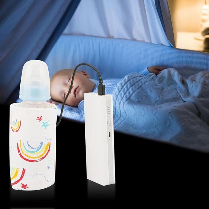 GOTOTOP Bottle Warmer Bag, Bottle Warmer Case Milk Warmer, Portable Cooler Bag with USB Charging Port for Baby Care(Red)