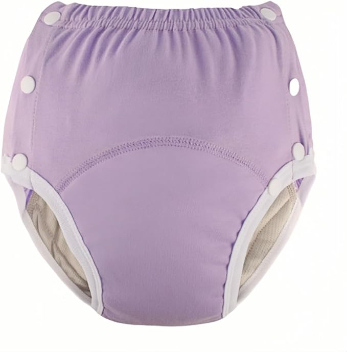 WEEOATAR Unisex Reusable Adult Cloth Diaper, Washable Swim Nappies, Adjustable Incontinence Cloth Diaper with Snaps, Underwear for Elderly Disability, Postpartum (Purple, S)