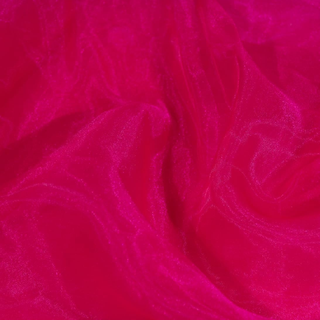 Fynite Sheer Organza Fabric | 20 Yards Long | 44" Wide | Bridal Solid Sheer Organza Bolt for Wedding Dress Fashion Craft Decorations Silky Shiny Sheer Organza - (Hot Pink, 20 Yrads)