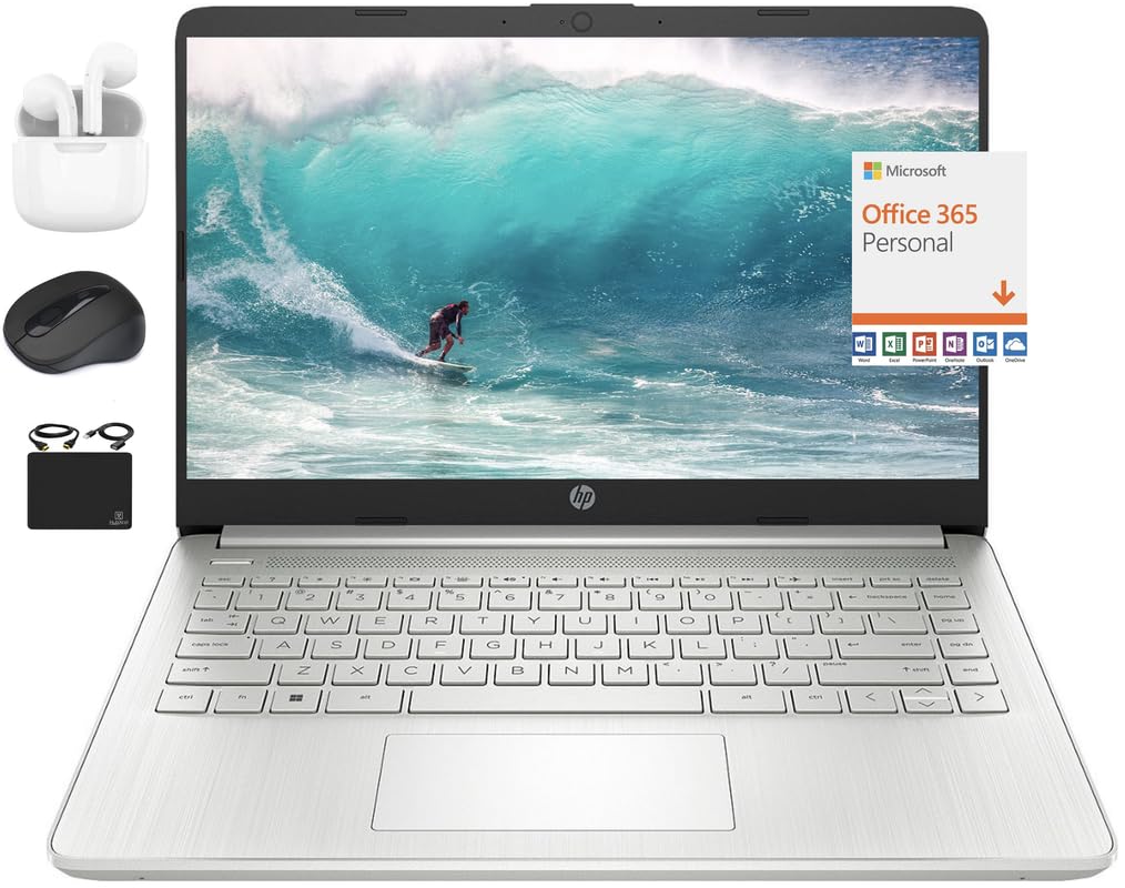 Hp 2024 14 Laptop Notebook Thin Light Students Business, Quad-Core Intel N4120, 4Gb Ram, 192Gb (128Gb Emmc+ 64Gb Card), 1 Year O