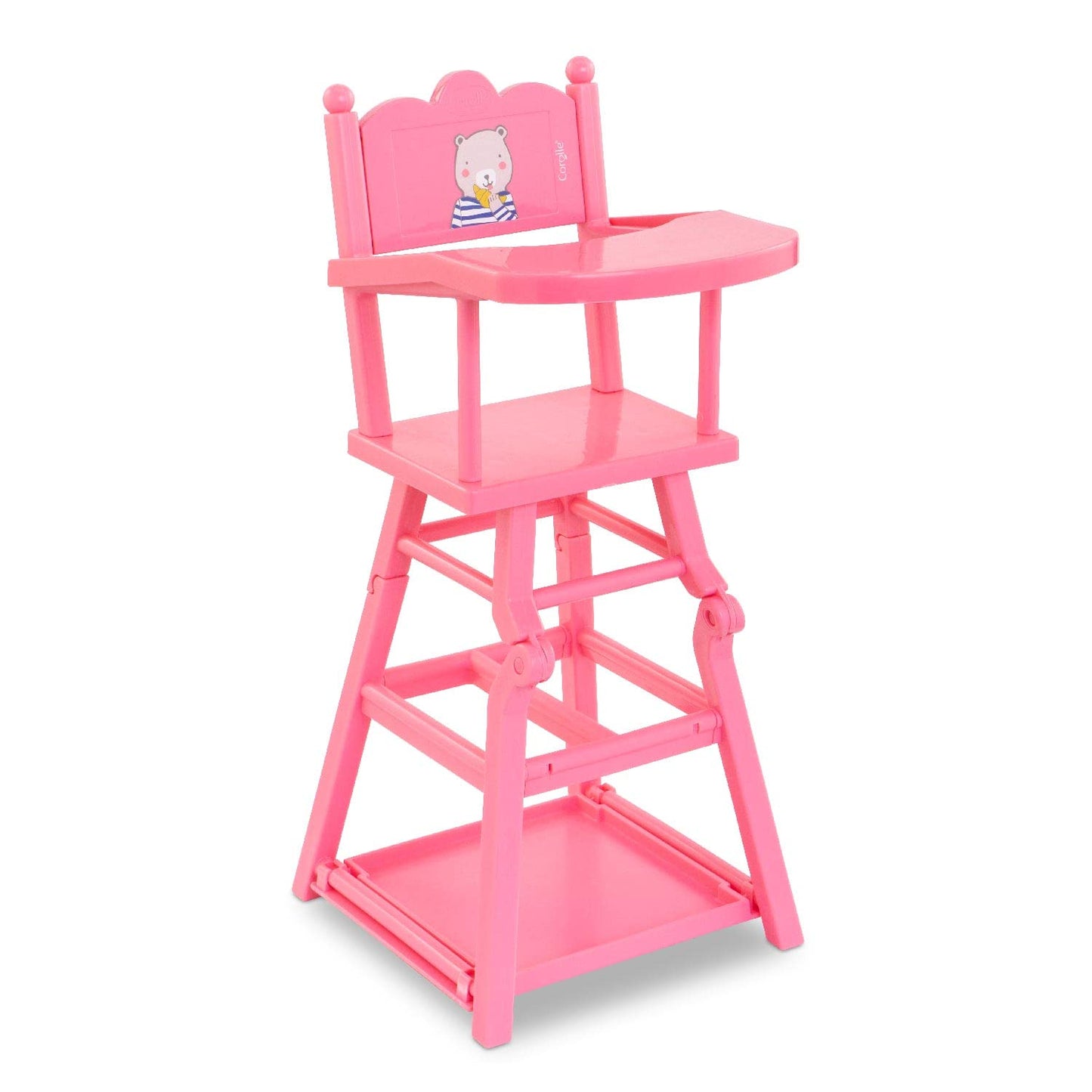Corolle Baby Doll High Chair - 2-in-1 Design fits 14" and 17" Baby Dolls, Pink