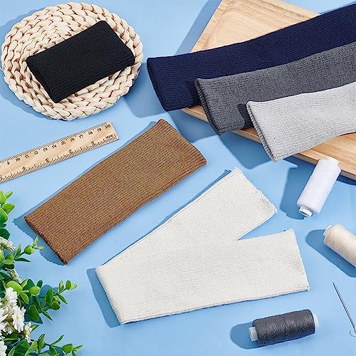 BENECREAT 6 Colors Knit Cuff Sleeve Ribbing Cuff Fabric, 15.7x2.75" Tubular Rib Cuffing Replacement for Waistband Leg Arms...