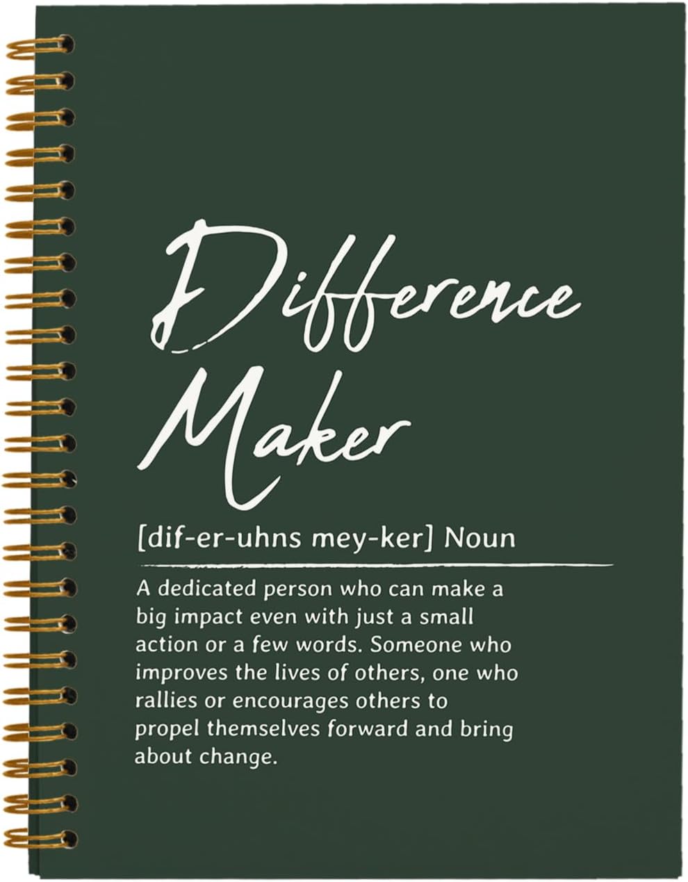 OXW Difference Maker Gift Notebook Journal, Office Notebook for Work, Thank You Gifts for Leader Mentor Boss, Leadership Gifts Journal, Dark Gren Spiral Notebook 5.5 x 8.3