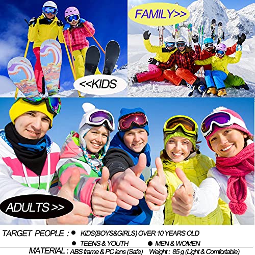Yidomto Ski Goggles, 3 Pack Snow Goggles for Men, Women, Kids & Youth, UV400 Protection for Skiing & Snowboarding