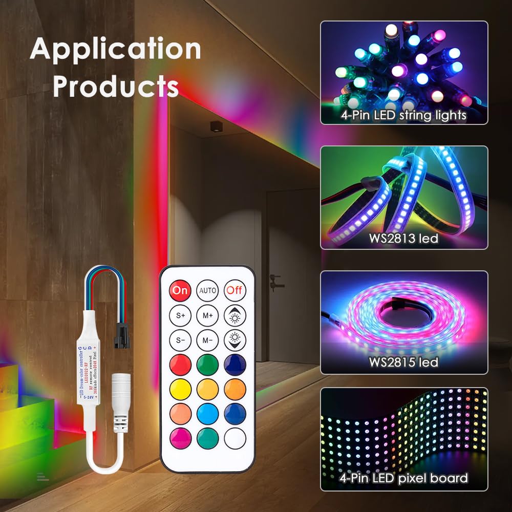 Meruido Mini Dc5-24V 14/21 Keys 2811 Remote Control Rf Controller For Ws2811 Ws2812B 2811 2812 Led Strip Light