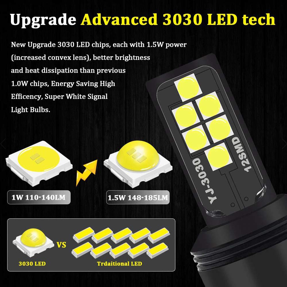 Socal-Led Lighting 1156 Ba15S Amber Yellow Led Turn Signal Bulb Advanced 3030 Smd Bright Colorful Drl Brake Lamp Parking Tail Light  Pack Of 2
