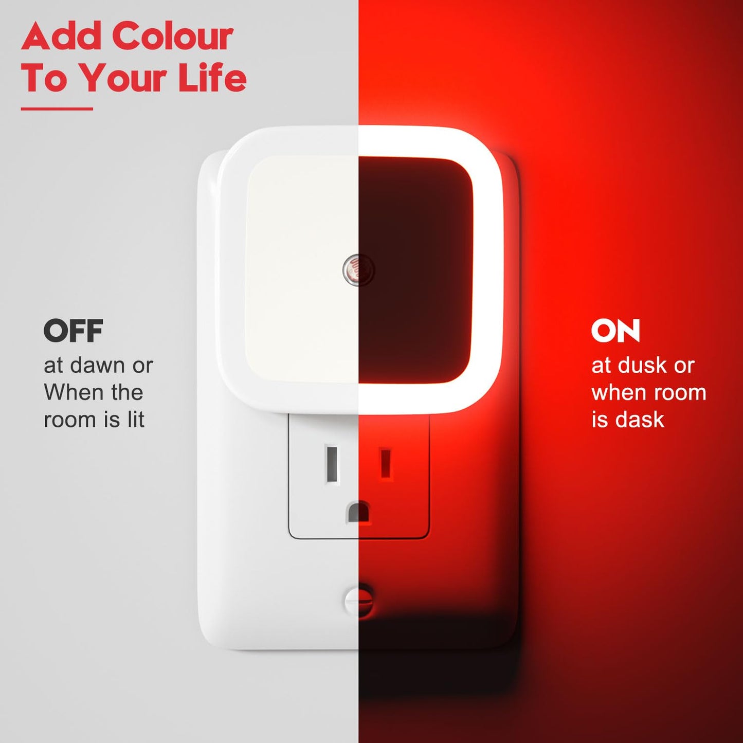 Sujeet Night Light 8-Pack Plug-in LED Dusk to Dawn Red Plastic NO.603