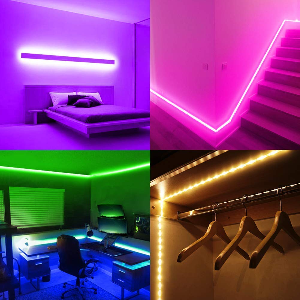Daybetter Led Strip Lights 16.4Ft Multicolor With Remote Controller & Power Supply, Model Flsl-R5031-Rgb-Us, Plastic
