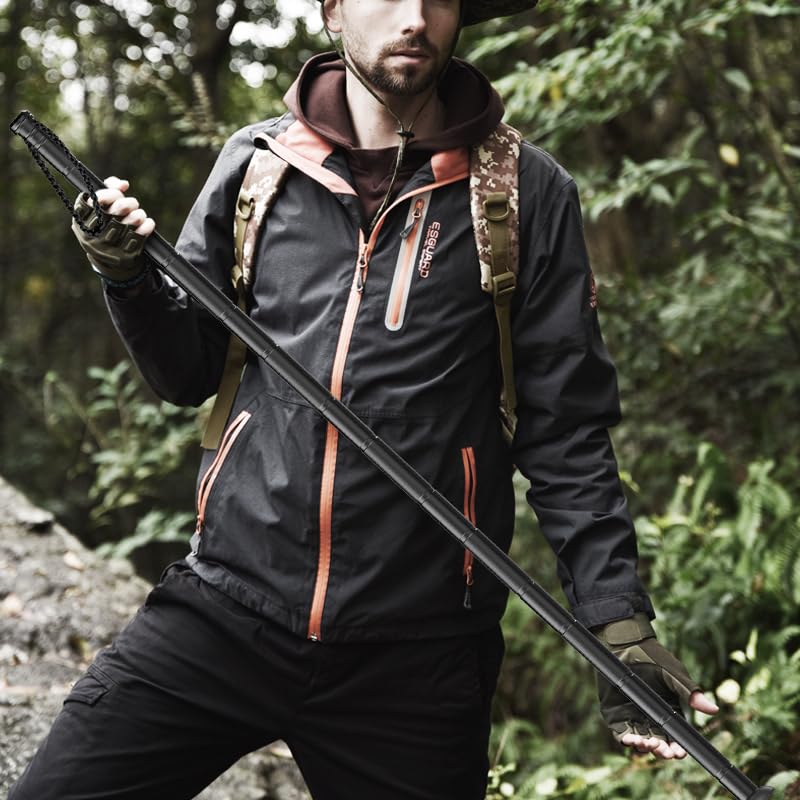 Sakerplus Collapsible Tactical Hiking Trekking Pole, Adjustable Length Aluminum Walking Stick, Lightweight Trekking Staff ...