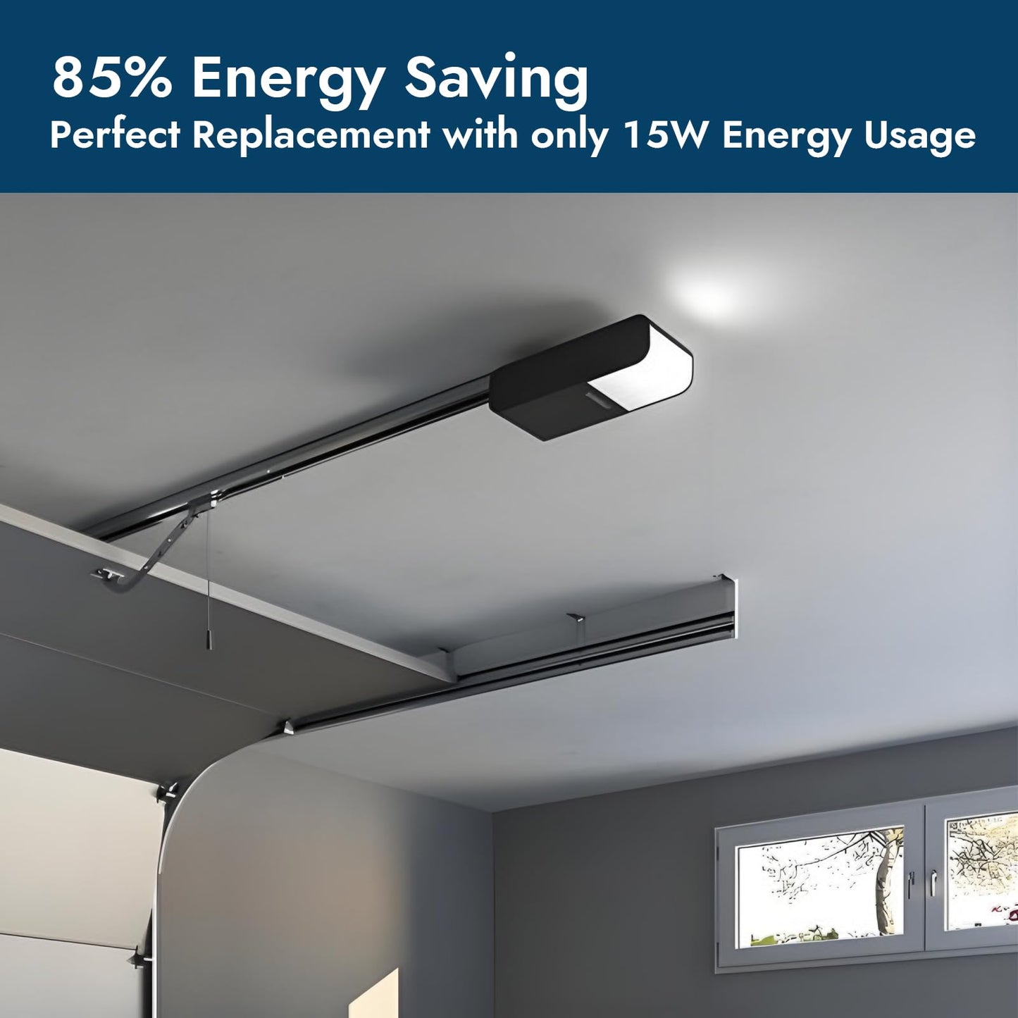 LOXYEE Garage Door Opener LED Light Bulb 2 Pack，15W Equivalent to 100W Garage Light Bulb,A19 5000K Daylight White E26 Base 120V Outdoor Light Bulbs,Minimize Interference,Dimmable